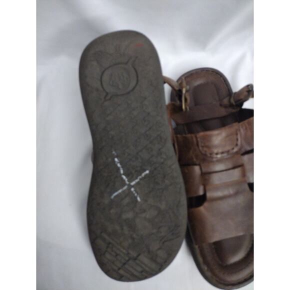 Born Men's Chestnut Brown Comfort Leather Sandals - Size 9M / EU 42 - Picture 3 of 7